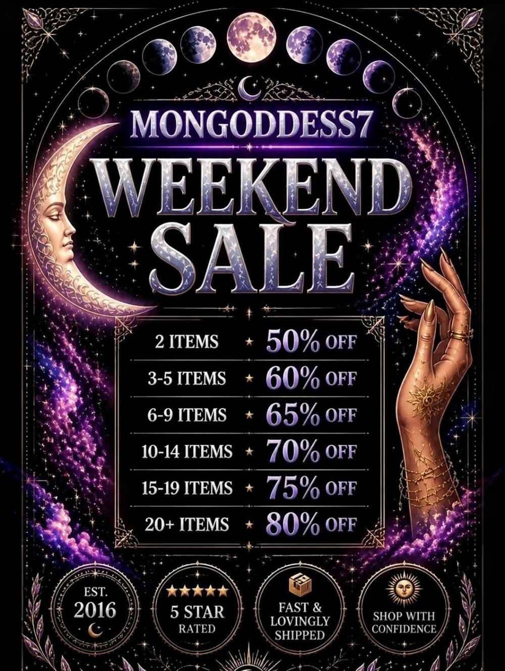 ✨️ MoonGoddesses Sales Post! LIKE To Know What Is On Sale This Week 🌛🌚🌜